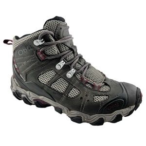 Oboz Womens Bridger Vent Mid Hiking Boots 8 Gray Outdoor Trail Shoes Durable